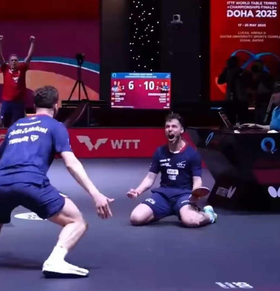 法国乒乓球队碾压奥地利乒乓球队，水谷隼完成帽子戏法